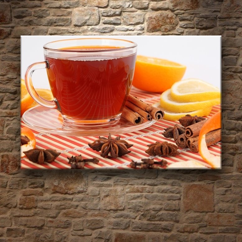 TARÇINLI-LİMONLU ÇAY 7 değişen ölçü ORİJİNAL KANVAS TABLO
