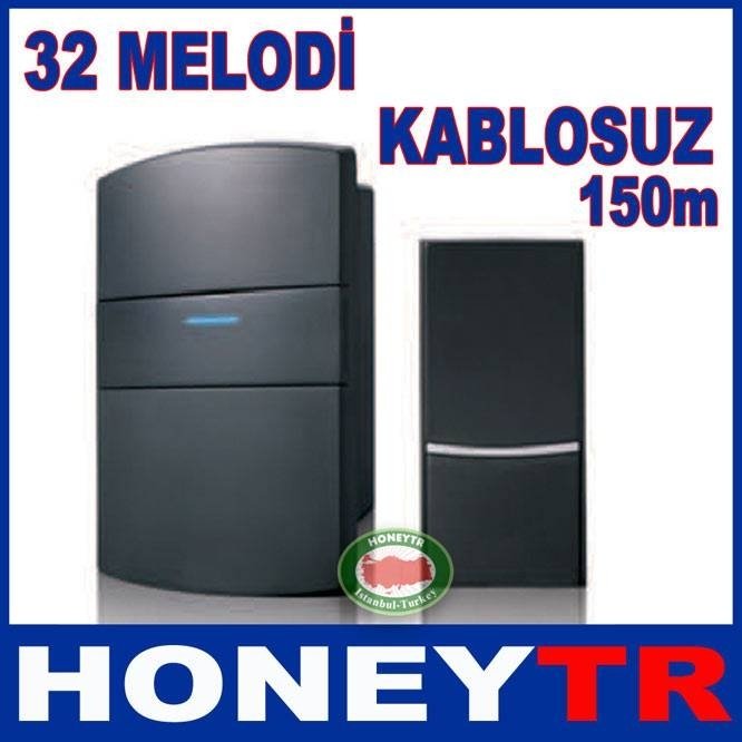 32 MELODİ UZAKTAN KUMANDALI SİYAH LÜKS KAPI ZİLİ