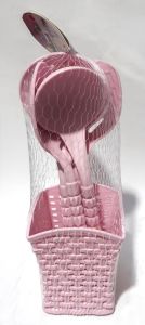 4+1 Plastik Servis Seti Spatula, Kevgir, Kepçe, Kaşık, Set Kutusu Kaliteli Plastikten Üretilmiştir