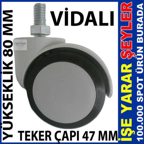 47MM VİDALI SANDALYE AYAĞI MOBİLYA TEKERLEĞİ