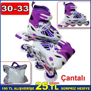 Tekerlekleri Ayarlanabilir Paten Seti S Beden 30-33 Numara Yeni Başlayanlar İçin Kaliteli Paten
