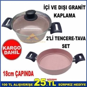 18cm ÇAPINDA DÖKÜM ALÜMİNYUM İÇİ VE DIŞI GRANİT KAPLAMA CAM KAPAK