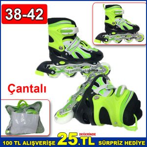 Tekerlekleri Ayarlanabilir Paten Seti L Beden 38-42 Numara Yeni Başlayanlar İçin Kaliteli Paten