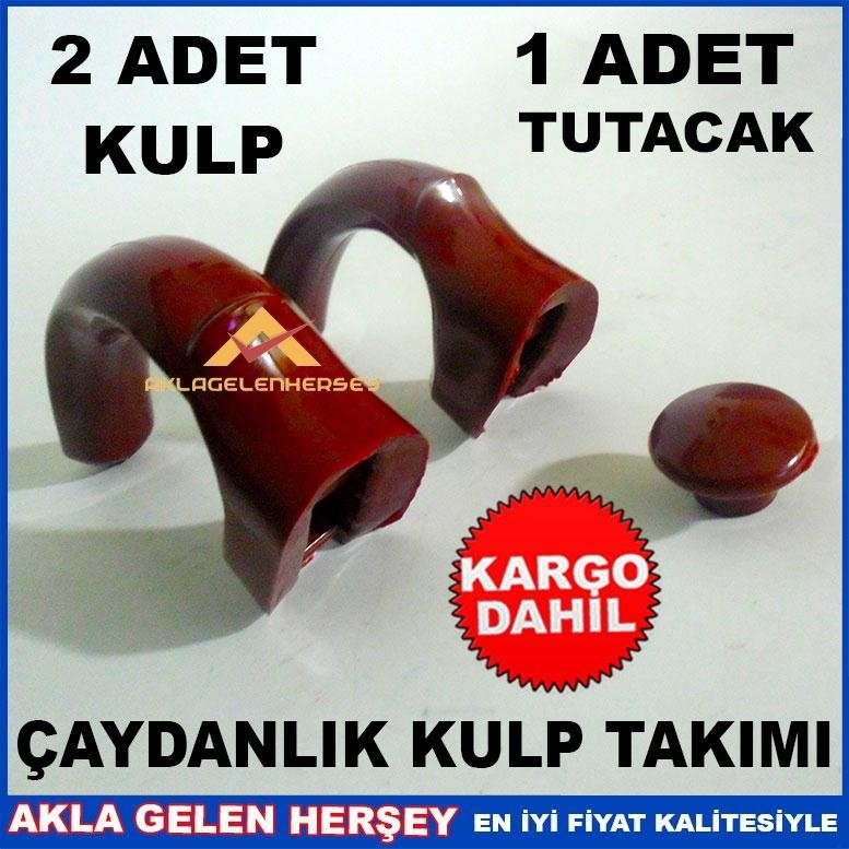 KIRMIZI ÇAYDANLIK KULP TAKIMI KAPAK TUTACAĞI KD