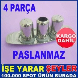 PASLANMAZ ÇELİK GONDOL TUZLUK BİBERLİK KÜRDANLIK