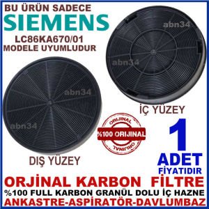 SİEMENS ANKASTRE DAVLUMBAZ FİLTRESİ LC86KA670/01 MODEL DAVLUMBAZ İÇİN GRANÜL KARBONLU FİLTRE