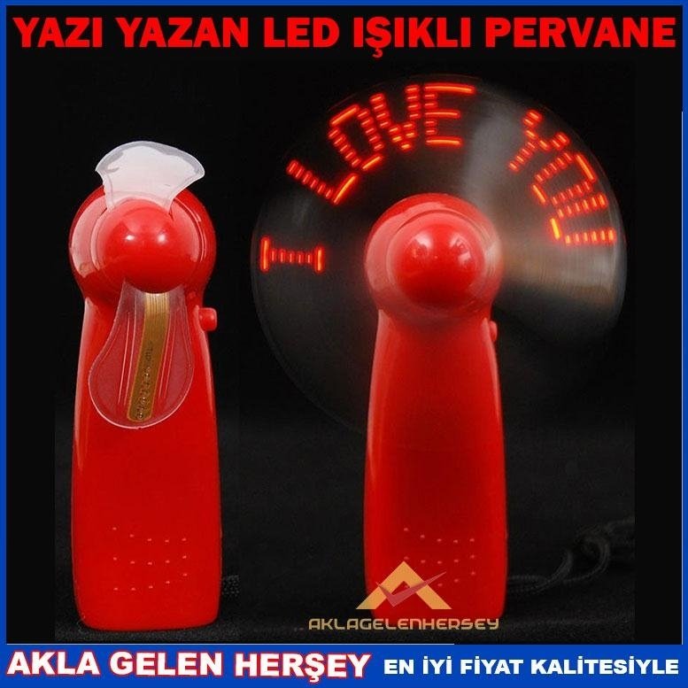YAZI YAZAN LED IŞIKLI PERVANE EL VANTİLATÖRÜ