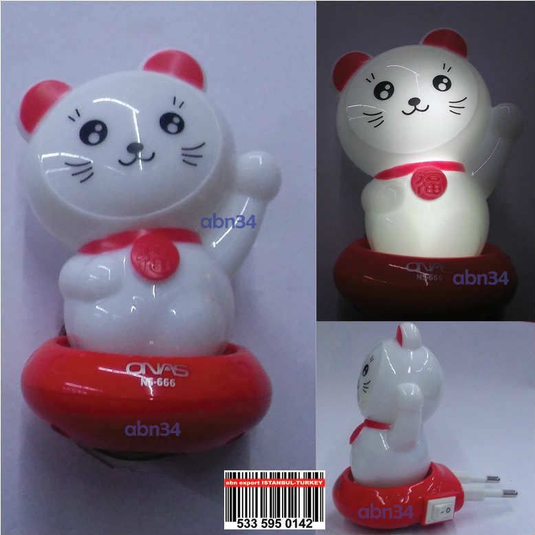 Hello Kitty Açma Kapatma Anahtarlı Prize Takılan Soft Işık Sarfiyatsız Led Çocuk Odası Gece Lambası