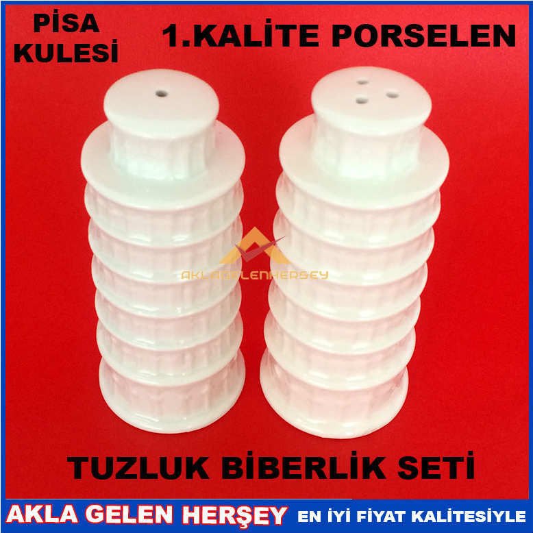 PİSA KULESİ MODEL PORSELEN TUZLUK BİBERLİK SETİ