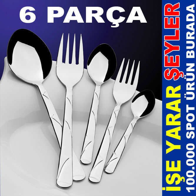 6 ADET NEW TREND YEMEK KAŞIĞI SETİ ÇELİK 2mm