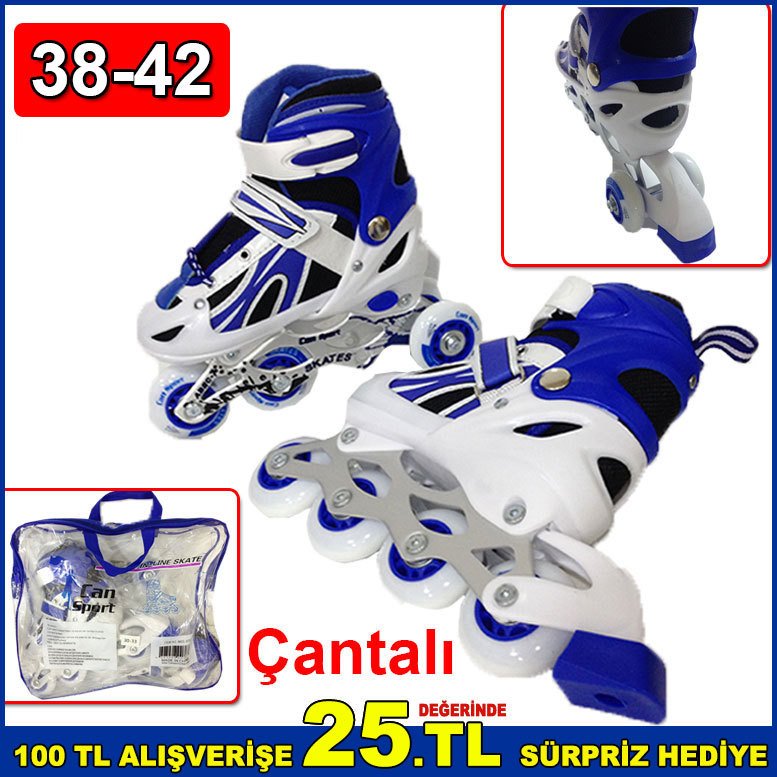 Tekerlekleri Ayarlanabilir Paten Seti L Beden 38-42 Numara Yeni Başlayanlar İçin Kaliteli Paten