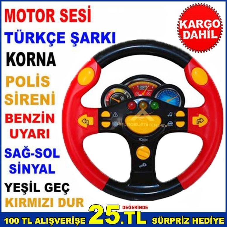 Türkçe Konuşan Işıklı Müzikli Direksiyon Korna Çalar Çok Amaçlı