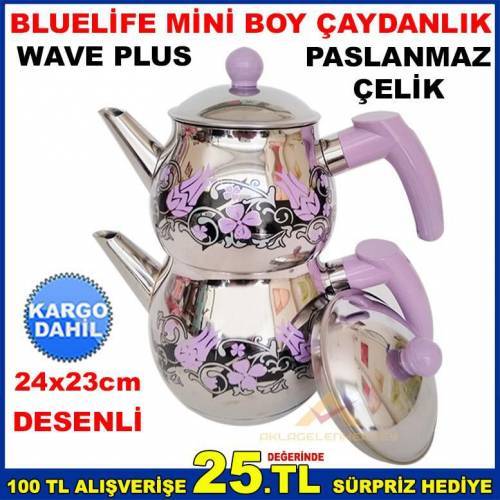 Bluelife Mini Boy Paslanmaz Çelik Çaydanlık Seti