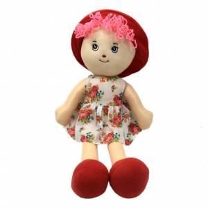 İnce Bacaklı Orlon Saçlı Yumuşak Bez Bebek 55 cm Boyunda Oyuncak Bebek Safinaz