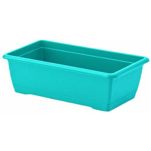 1.KALİTE PLASTİKTEN ÜRETİM 40cm DİKDÖRTGEN RENKLİ PLASTİK BALKON SAKSISI RENGARENK ÇİÇEK SAKSILARI Mavi Açık