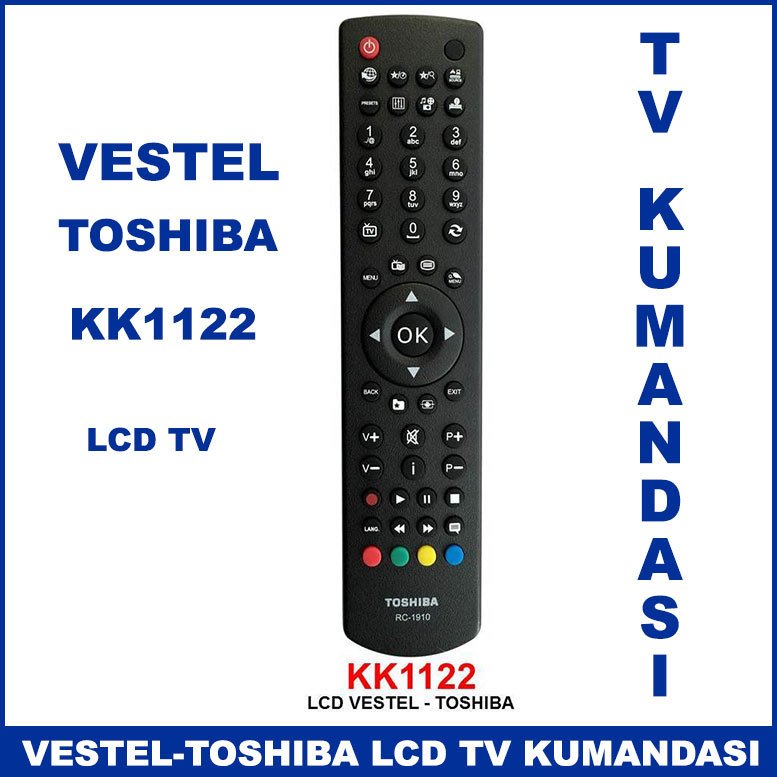 Vestel - Toshiba LCD Tv Kumandası KK1122 -Televizyon Kumandası