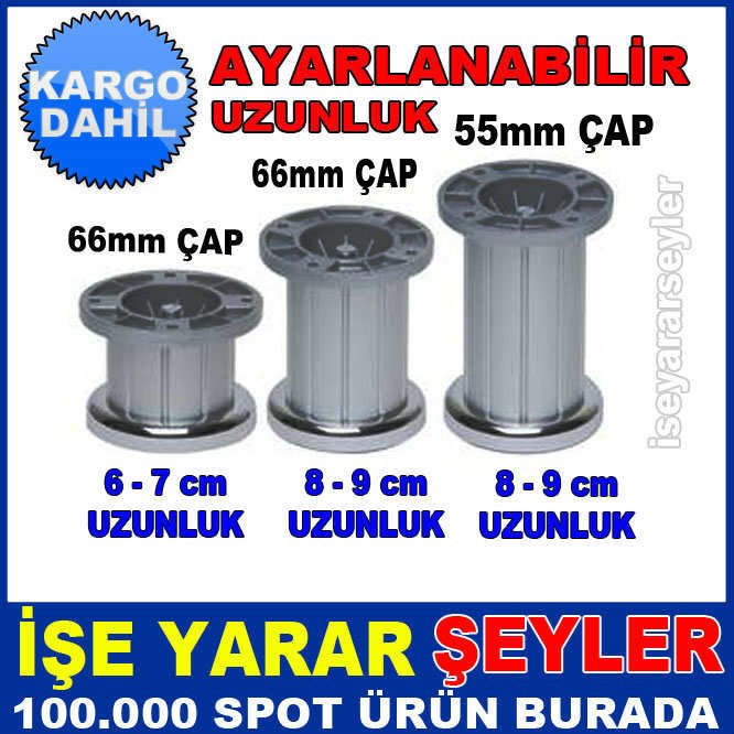 90x55mm AYARLANABİLİR UZUNLUKTA MOBİLYA AYAĞI KD