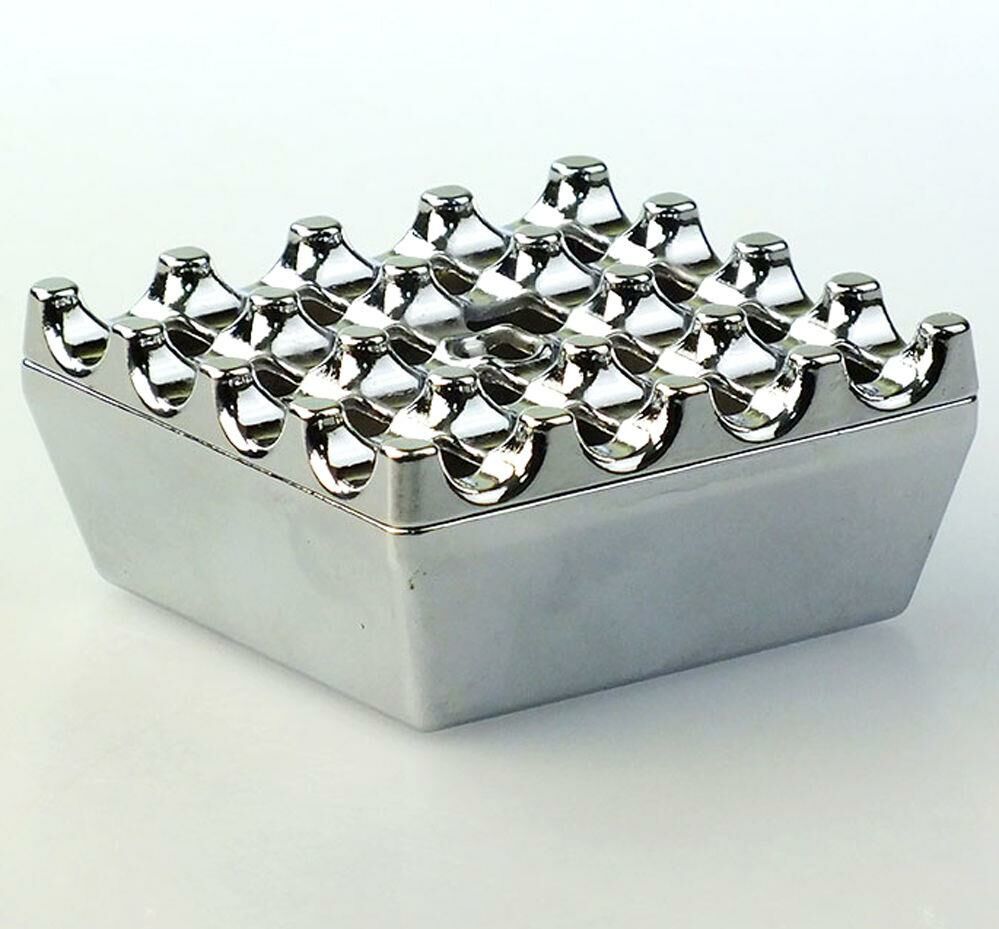 Izgaralı 16 Delikli Döküm Küllük Kromaj Kaplama Kül tablası,metal gövde pik döküm Demir küllük