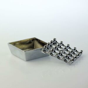 Izgaralı 16 Delikli Döküm Küllük Kromaj Kaplama Kül tablası,metal gövde pik döküm Demir küllük