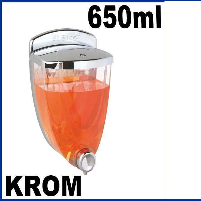 Flosoft 016 krom gövde 650ml duvara monte şık dizayn metal görünüm pompalı şampuanlık sıvı sabunluk