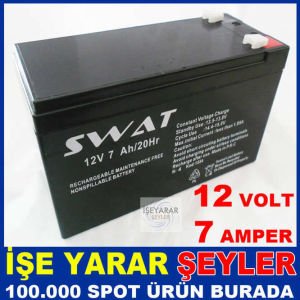 SWAT 12V 7A ŞARJLI AKÜ RECHARGEABLE BATTERY