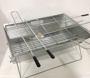 Katlanır Laptop Izgara Paslanmaz Krom Ayaklı ve Galvanis Kaplama Saclı Mangal Keyfi 46x27cm