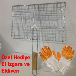 Katlanır Laptop Izgara Paslanmaz Krom Ayaklı ve Galvanis Kaplama Saclı Mangal Keyfi 46x27cm