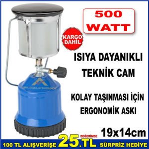 500 WATT AYDINLATMA GÜCÜ YANMAZ EMAYE KAPAK,KROM-NİKEL KAPLI GÖVDELİ ERGONOMİK ASKILI KAMP LAMBASI-1