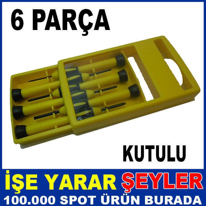 6 PARÇA KUTULU DÜZ ve YILDIZ TORNAVİDA SETİ