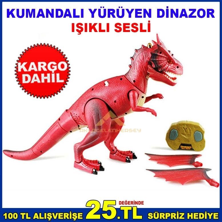 EĞLENCELİ SESLİ IŞIKLI YÜRÜYEN KUMANDALI DİNAZOR OYUNCAĞI
