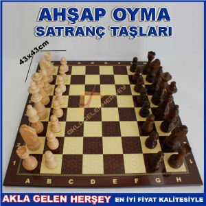 JUMBO BOY TAM SET AHŞAP SATRANÇ TAKIMI 43x43cm