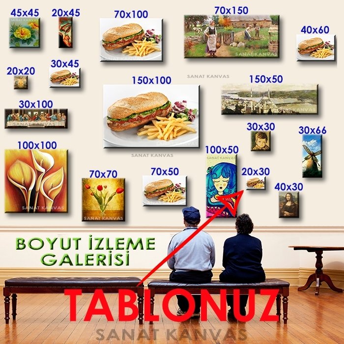 TABAKTA SANDVİÇ DÖNER 7 değişen ölçü ORİJİNAL KANVAS TABLO