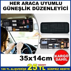 35x14cm HER ARACA UYUMLU GÜNEŞLİĞE TAKILAN OTO ARAÇ DÜZENLEYİCİ