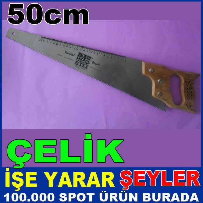 50cm AHŞAP SAPLI CETVELLİ ÇELİK PALA TESTERE