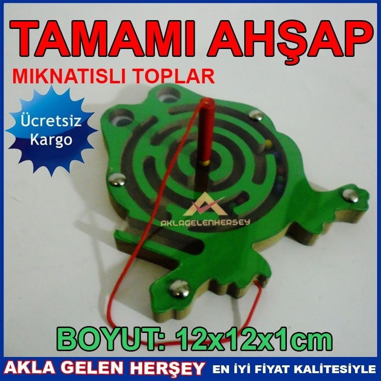 Ücretsiz    ÇOCUKLAR İÇİN AHŞAP MAGNETİK KURBAĞA LABİRENT