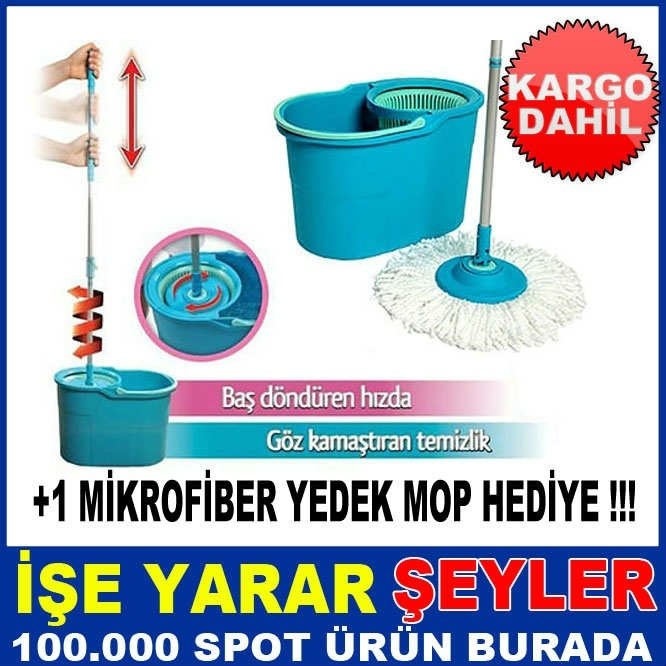 360° DÖNEBİLEN SÜPER MOP ULTRA TEMİZLİK SETİ KD