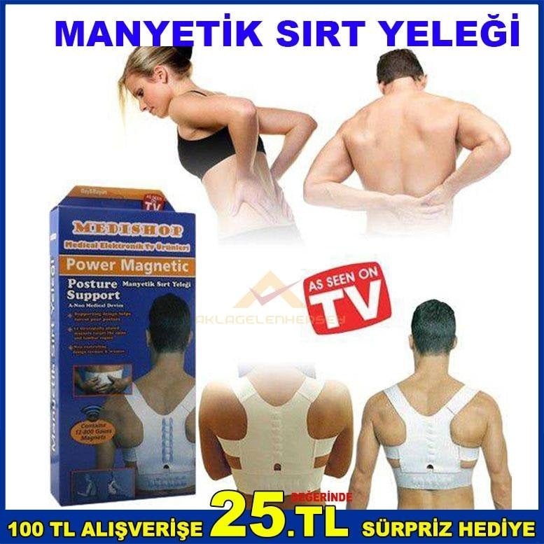 BEL DESTEKLİ AĞRI GİDERİCİ VE KONFORLU MANYETİK SIRT YELEĞİ