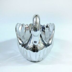 Kaliteli Plastik Üzeri Krom Kaplama Kuğu Sabunluk - Makyaj Süngerliği - Dekoratif Süngerlik - Mutfak