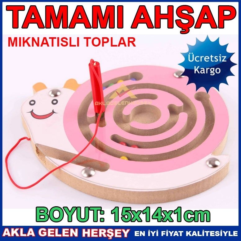 Ücretsiz Kargo ÇOCUKLAR İÇİN AHŞAP MAGNETİK SALYANGOZ LABİRENT