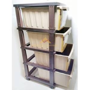 Büyük Boy 4 Çekmeceli İstanbul Desenli Komidin