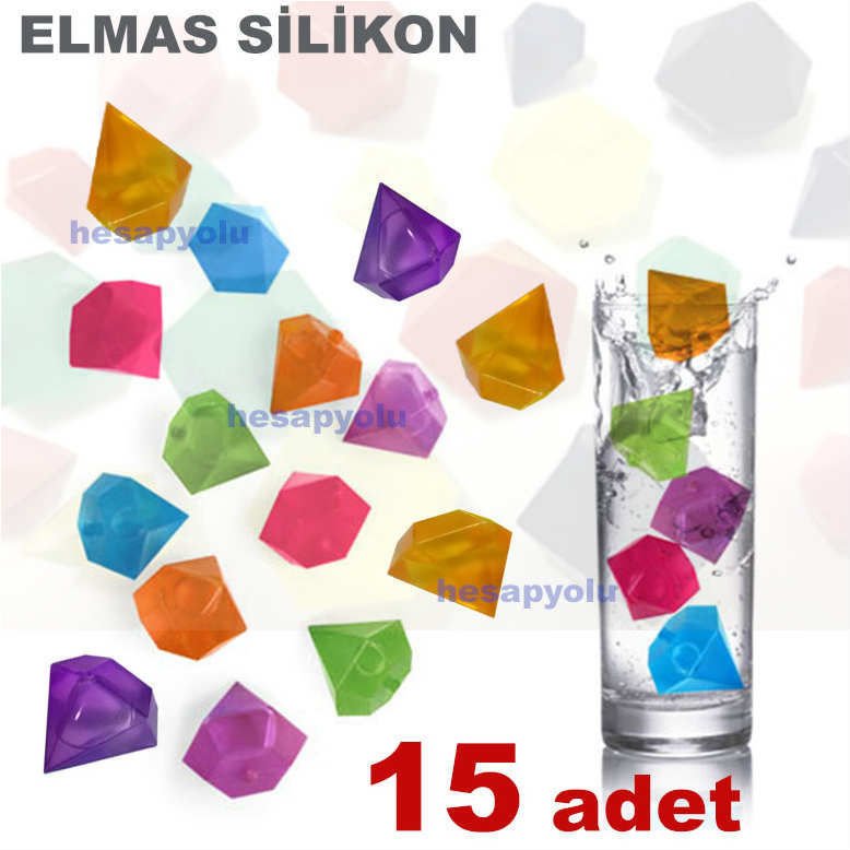 Elmas model silikon buz küpleri,içi sıvı dolu tekrar tekrar kullanılan sihirli elmas tanesi buzlar