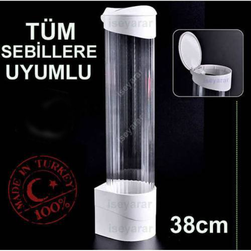 TÜM SU SEBİLLERİ İÇİN  Plastik BARDAK DİSPENSERİ ELEKTRİKLİ SU SEBİLİNE KOLAY MONTE EDİLEN BARDAKLIK