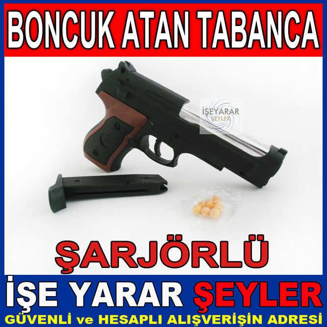 ŞARJÖRLÜ SÜRGÜLÜ BONCUK ATAN TABANCA ve BONCUK