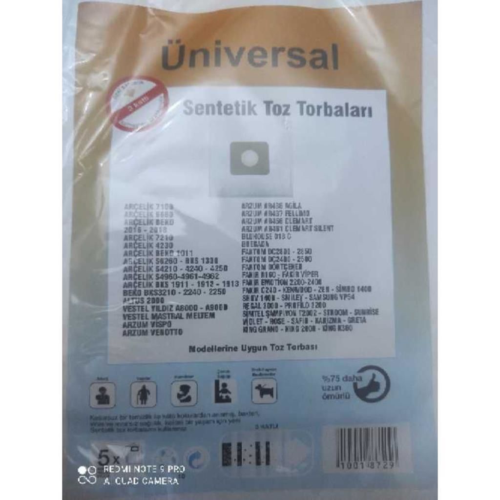 5 Adet Üniversal Elektrikli Süpürgelerine Uygun Sağlıklı Uzun Ömürlü Bez Toz Torbası