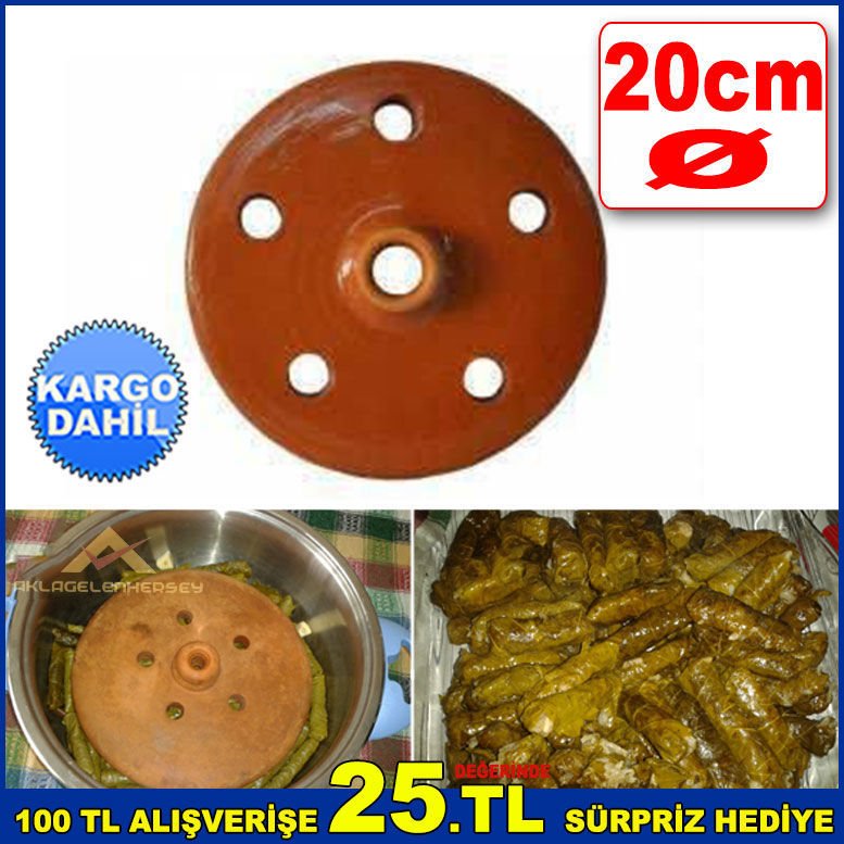 Kiremit Dolma Taşı Yaprak Sarma Taşı 20cm Çapında Yemeğin Daha İyi Pişmesi İçin Güveçte Sarma Taşı