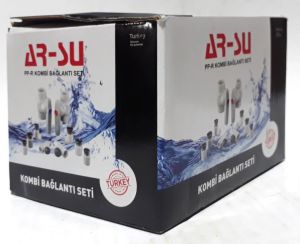 8 Parça Ar-Su Hareketli Dirsekli Kaliteli Kombi Bağlantı Seti    Kaliteli Malzemeden Üretilmiştir