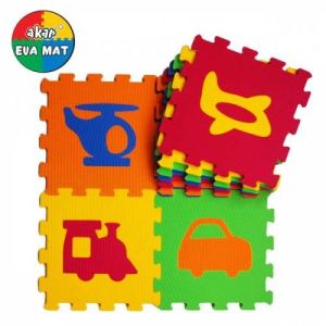 Geçmeli Oyun Halısı Taşıtlar Eva Puzzle 9 parça 33x33cm Oyun Matı Çocuk Yaşam Alanı Zemin Döşemesi