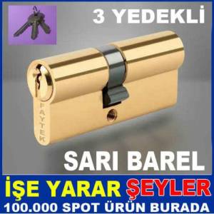 70mm 3 YEDEKLİ DAYANIKLI SARI BAREL KİLİT GÖBEĞİ