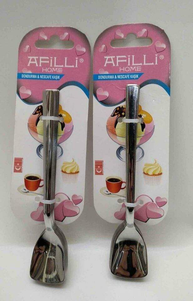 Afilli Home Paslanmaz Çelik Dondurma Ve Nescafe Kaşığı 6 Adet B-4