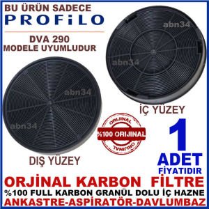 PROFİLO ANKASTRE DAVLUMBAZ FİLTRESİ DVA 290 MODEL DAVLUMBAZ İÇİN GRANÜL KARBONLU FİLTRE